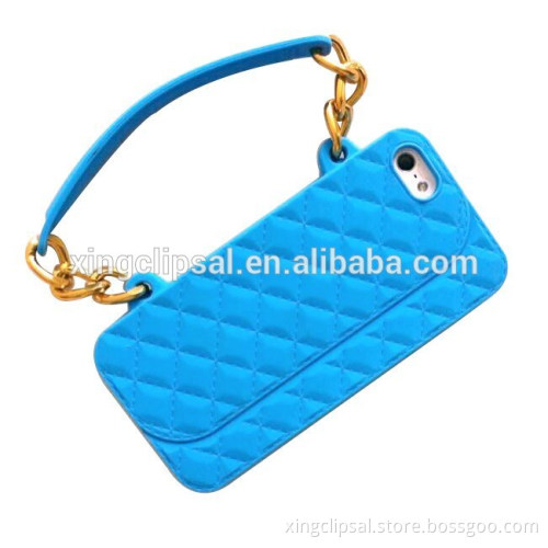 3D Chain Strap Handbag Silicon Cover case for Apple iPhone 5 5S